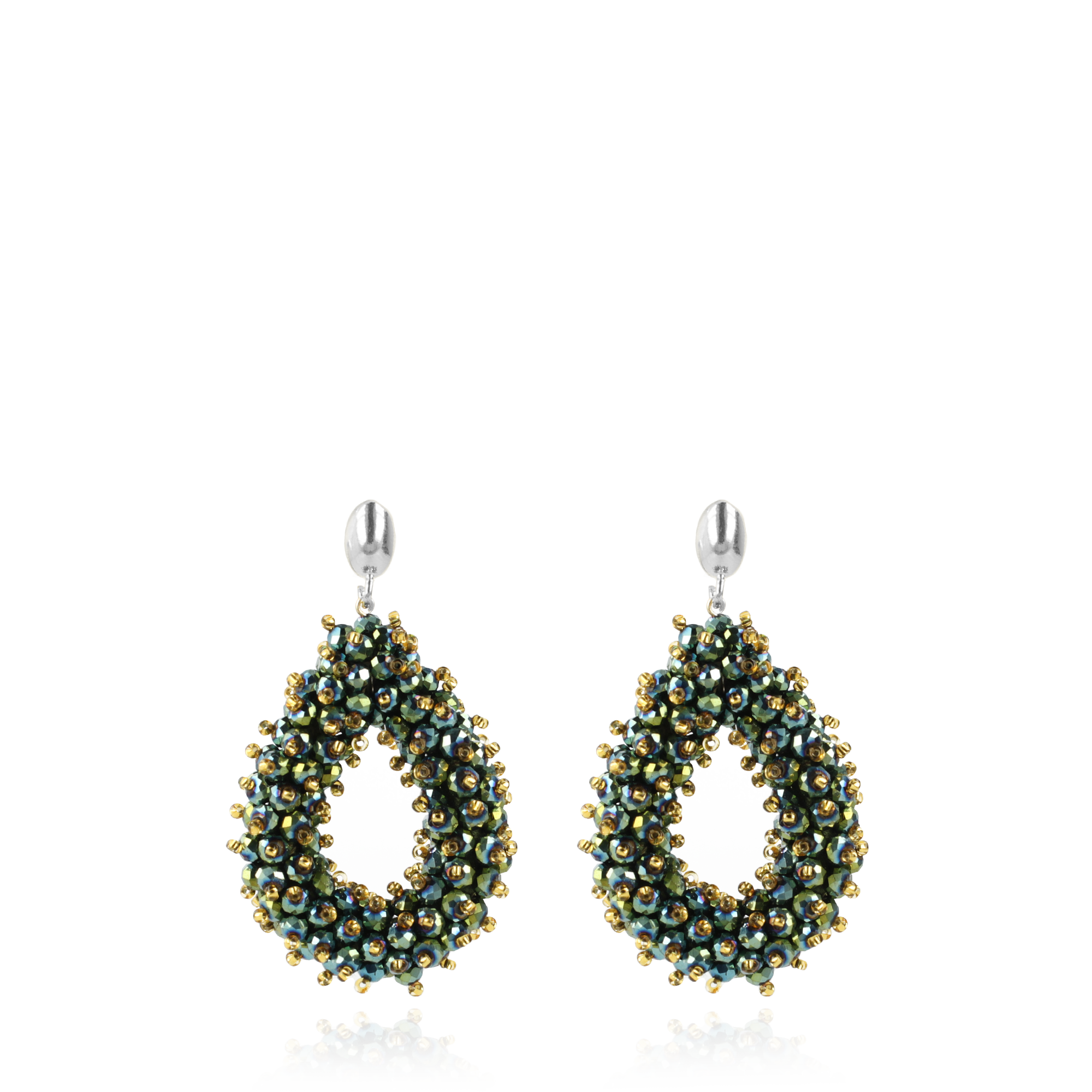 Metallic Groene Oorbellen Louise Double Stones Drop L lott-theme.productDescriptionPage.SEO.byTheBrand