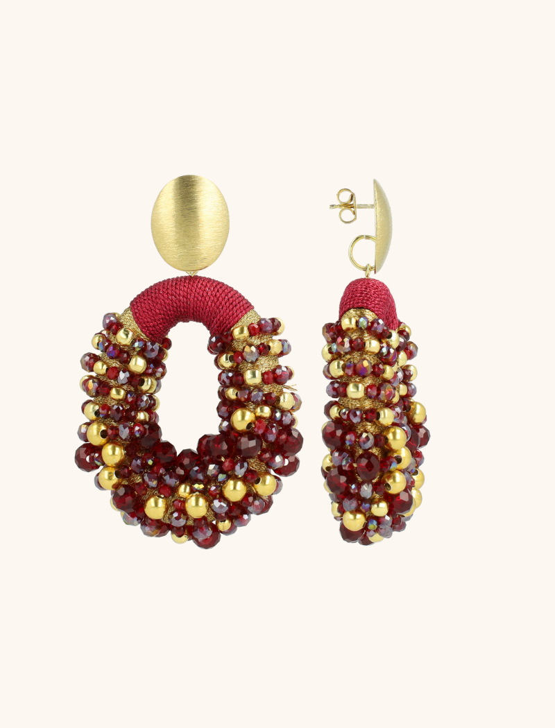 Bordeaux Earrings Ophelia Combi Oval L