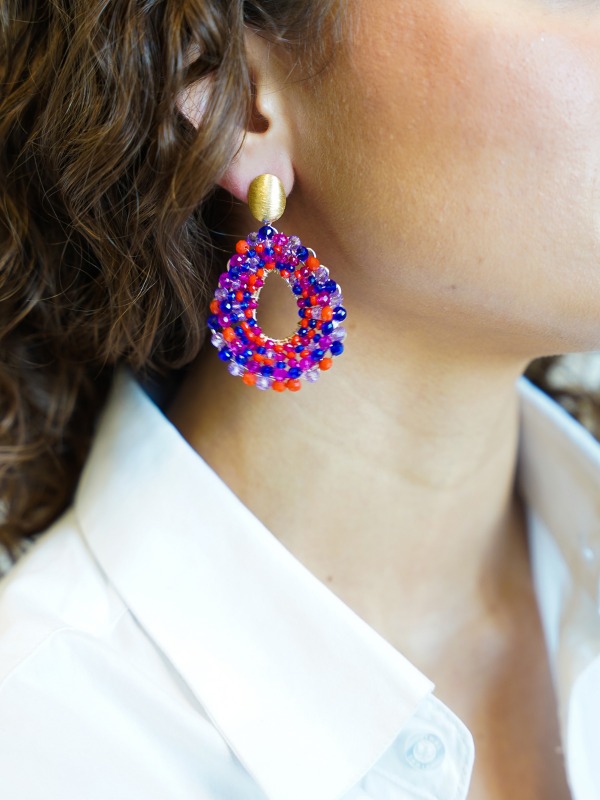 Mixed royal blue earrings Babs Open Drop 