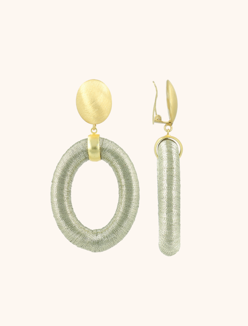 Light Mint Earrings Faye Oval L Clip