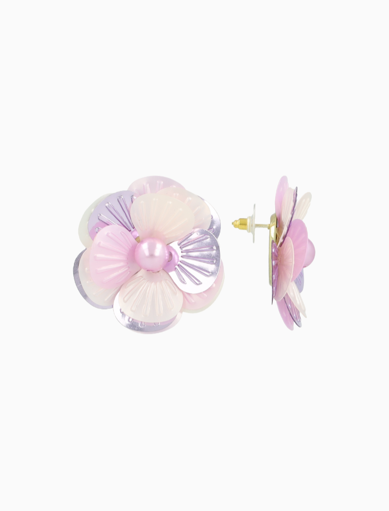 Lilac Mix/White Earrings Dianthe Flower Bomb  