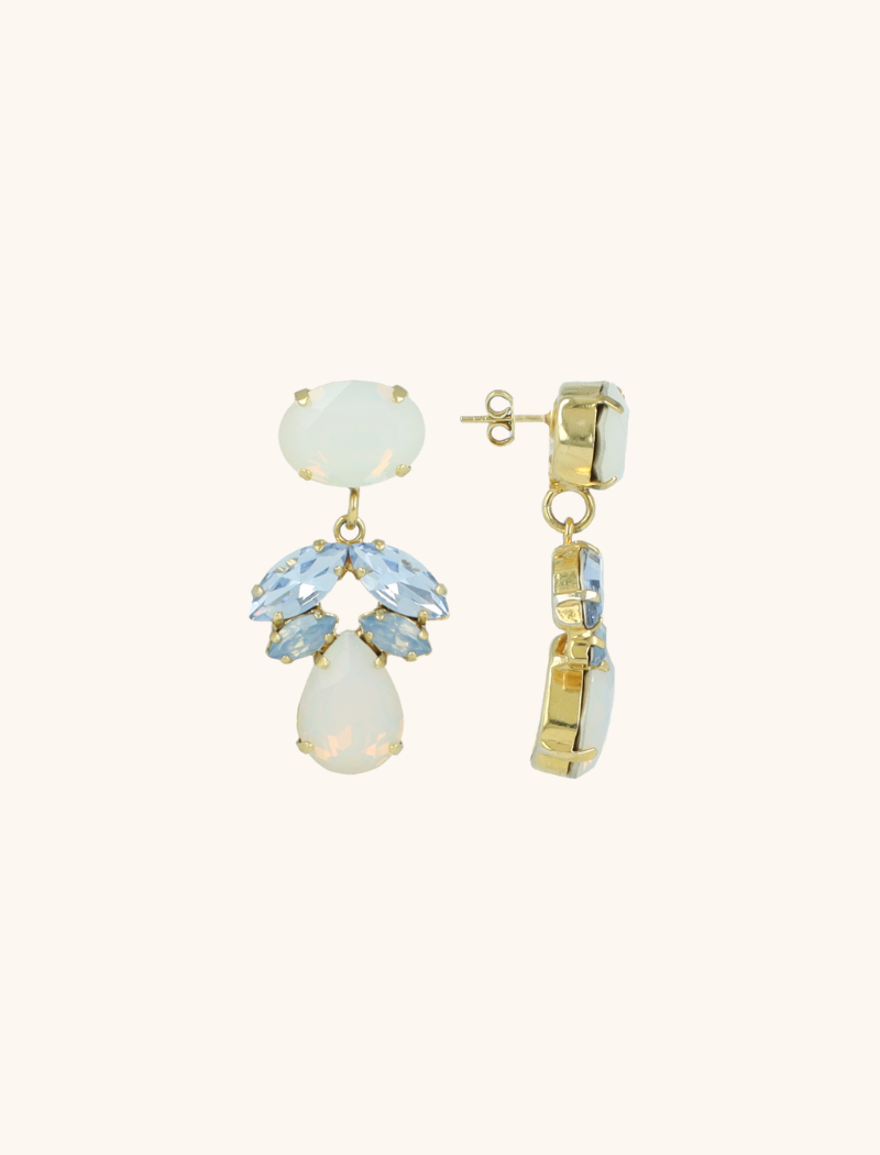 Blauwe Oorbellen Joni Flower Drop M