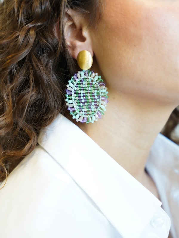 Mixed turquoise earrings Do Oval 