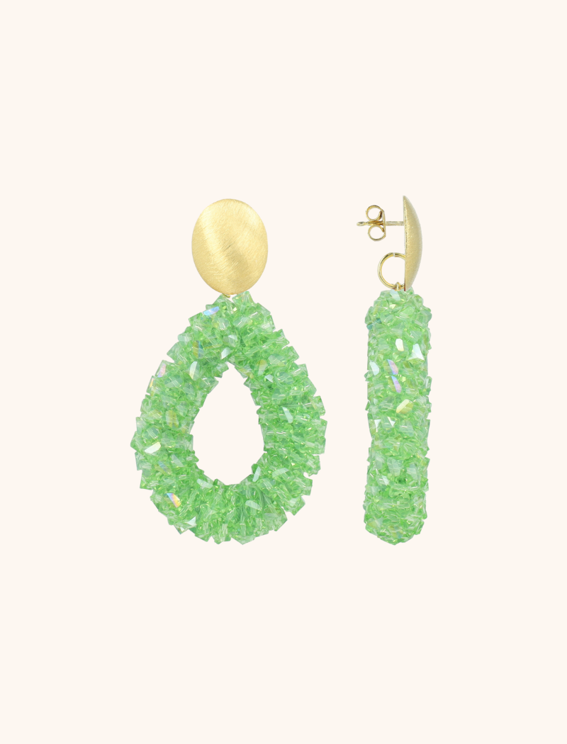 Groene Oorbellen Marieke Drop L Raw