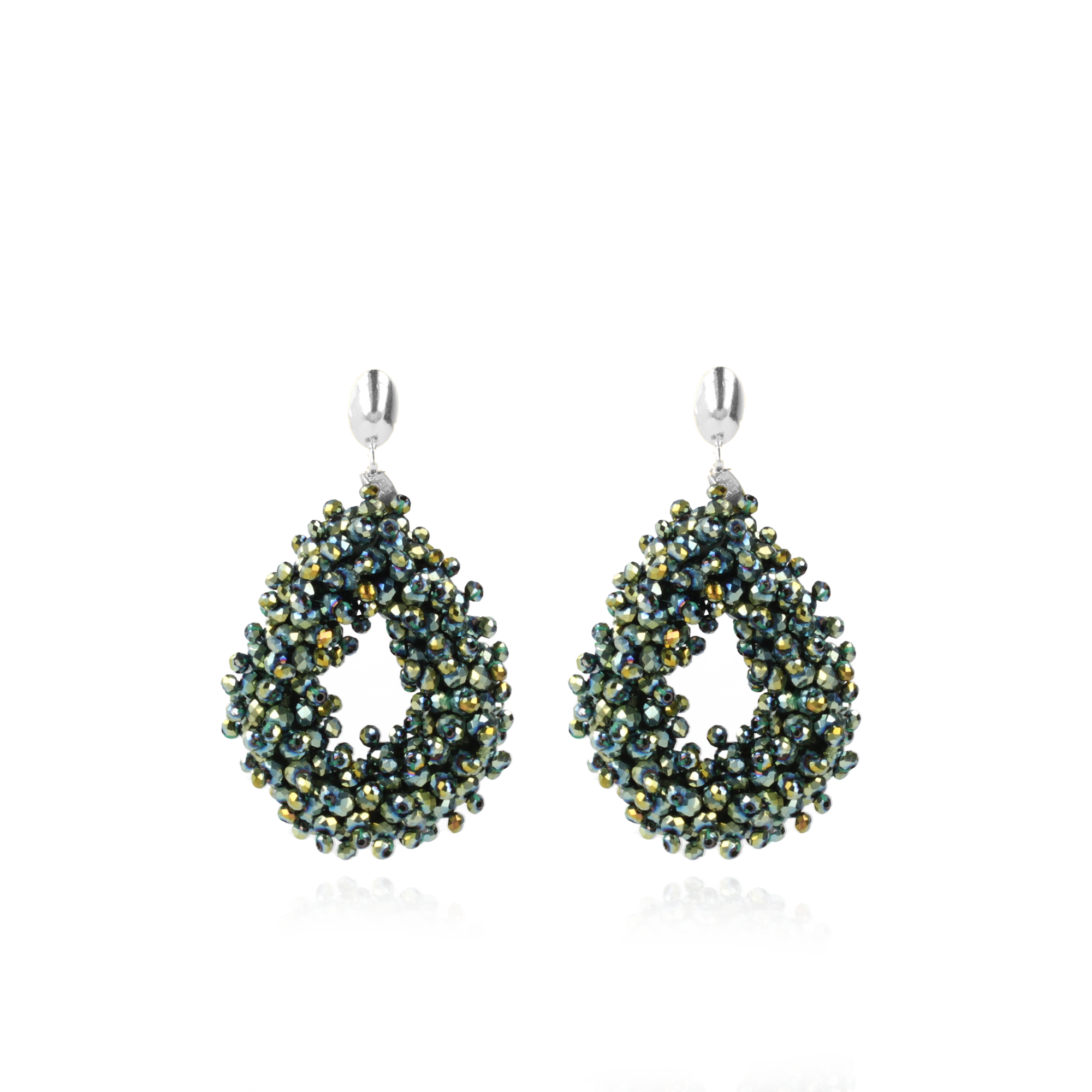 Metallic Groene Oorbellen Louise Double Stones Drop L lott-theme.productDescriptionPage.SEO.byTheBrand