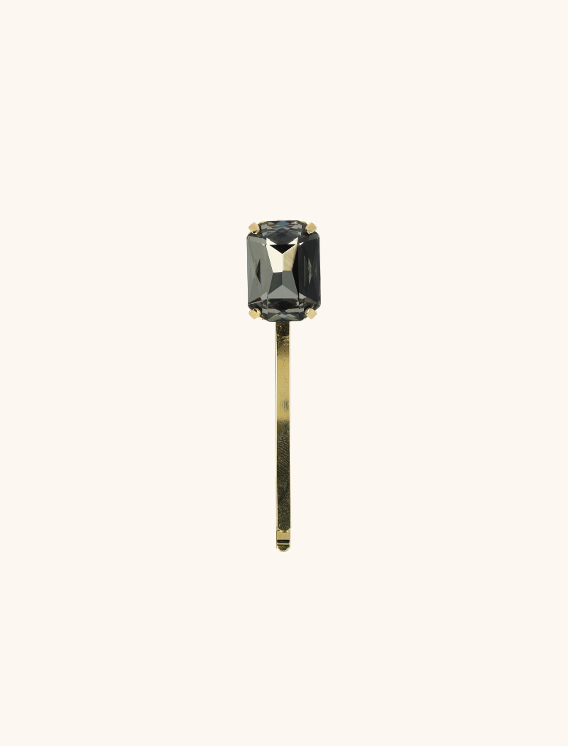 Schwarzer Diamant Haarklammer Alina Rechteck M