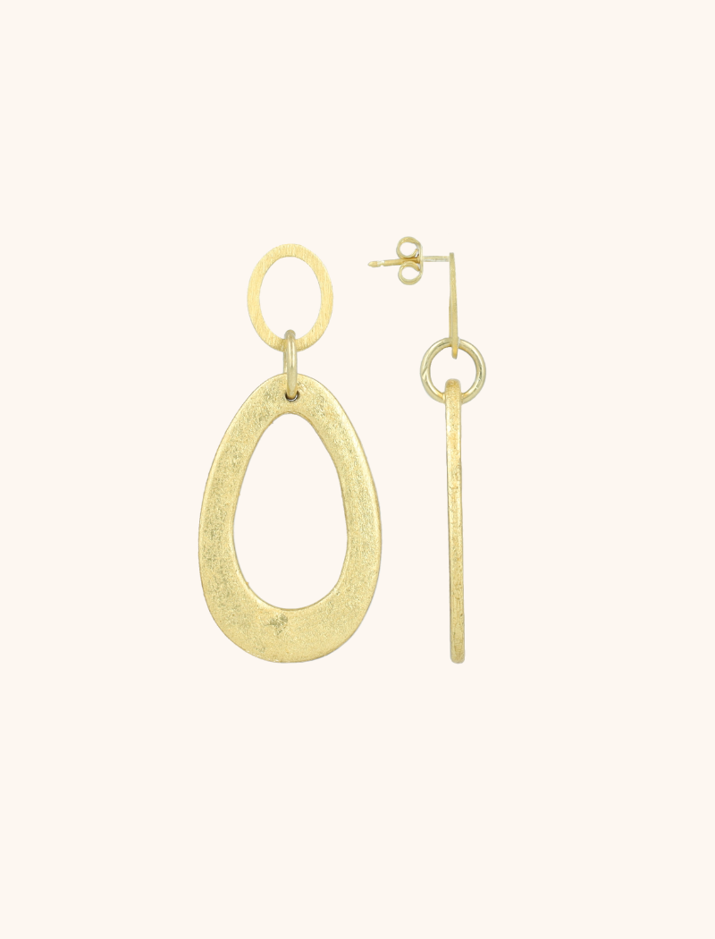 Goudkleurige Oorbellen Maud Open Drop S 