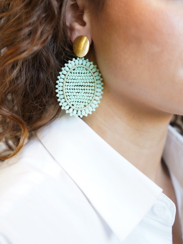 Light turquoise earrings Do Oval 