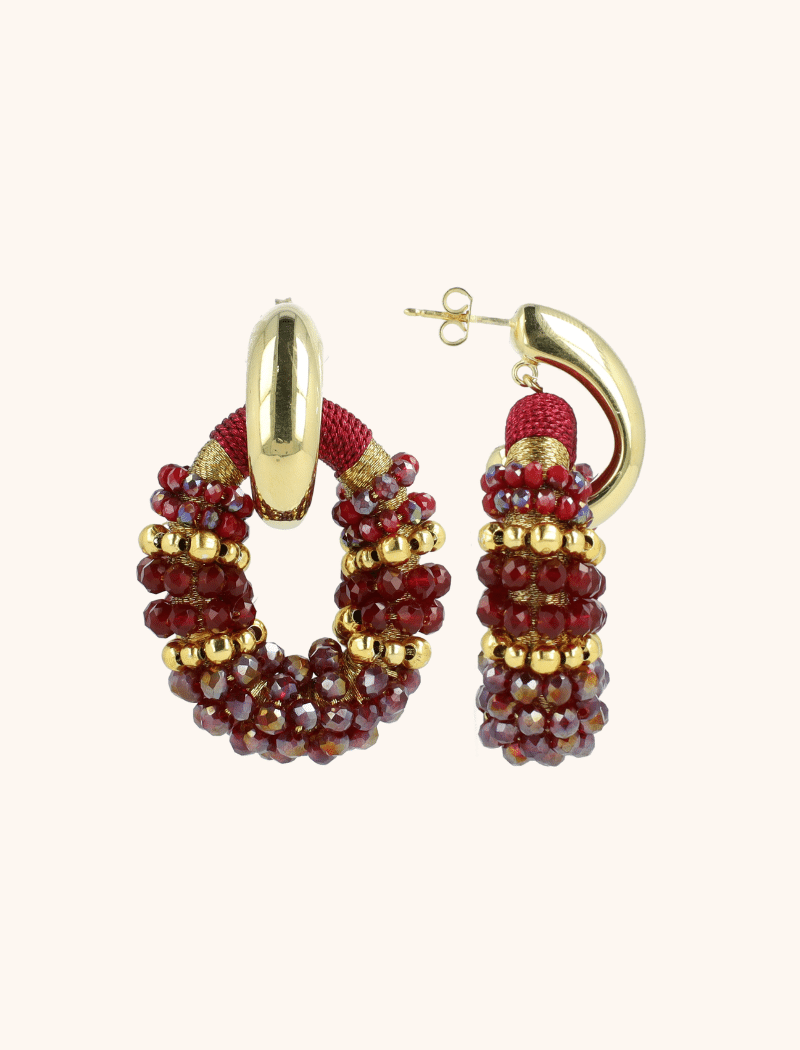 Bordeaux Earrings Viv Combi Oval M