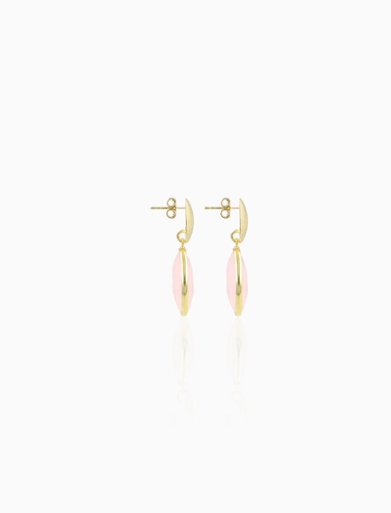 Licht Roze Oorbellen Framed Oval Giorgia