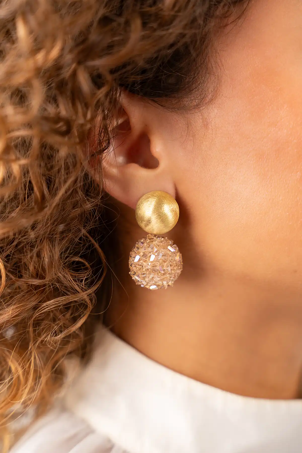 Champagne Earrings Globe L Rawlott-theme.productDescriptionPage.SEO.byTheBrand