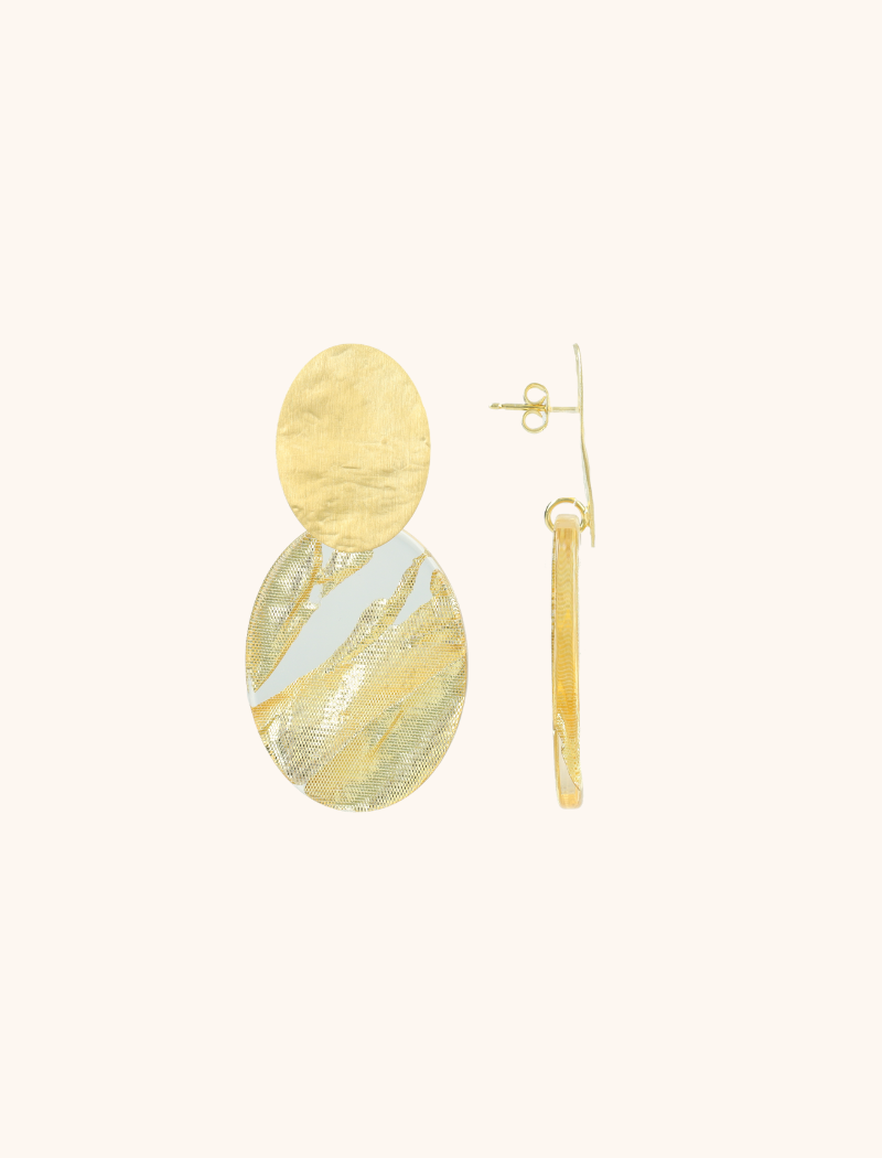 Gold Leaves Oorbellen Celia Closed Oval S