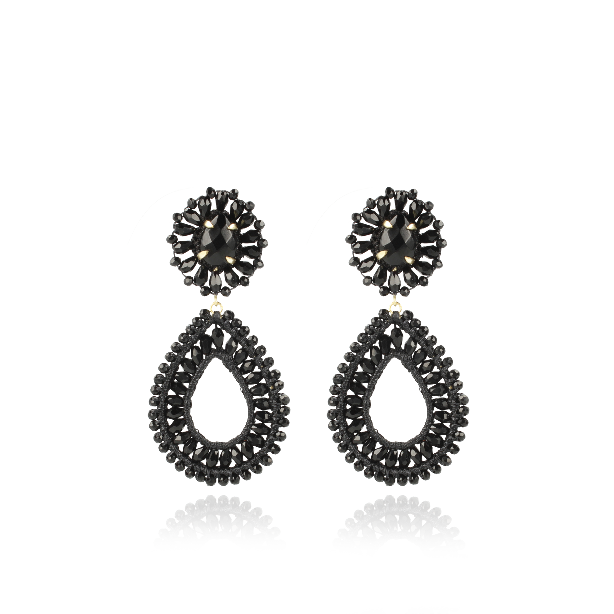 Black Earrings Apollo Drop