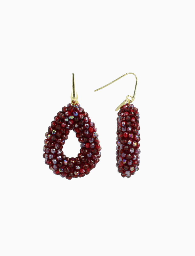 Metallic Bordeaux Oorbellen Berry Drop S