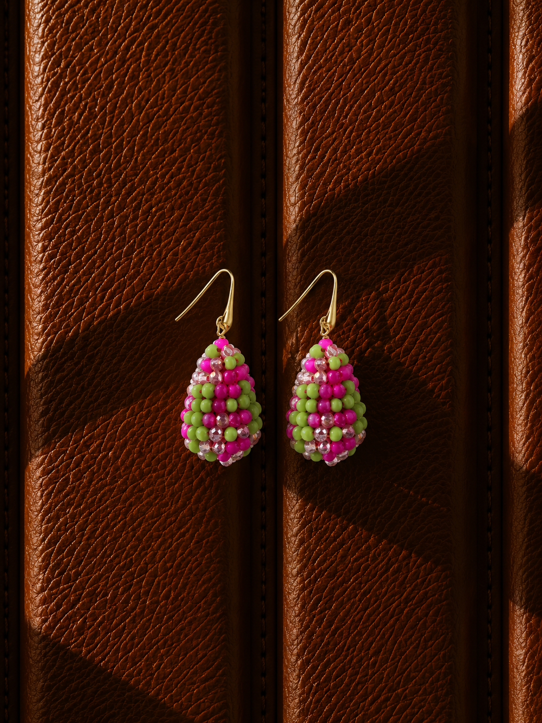 Fuchsia Lime Oorbellen Amy Cone XS