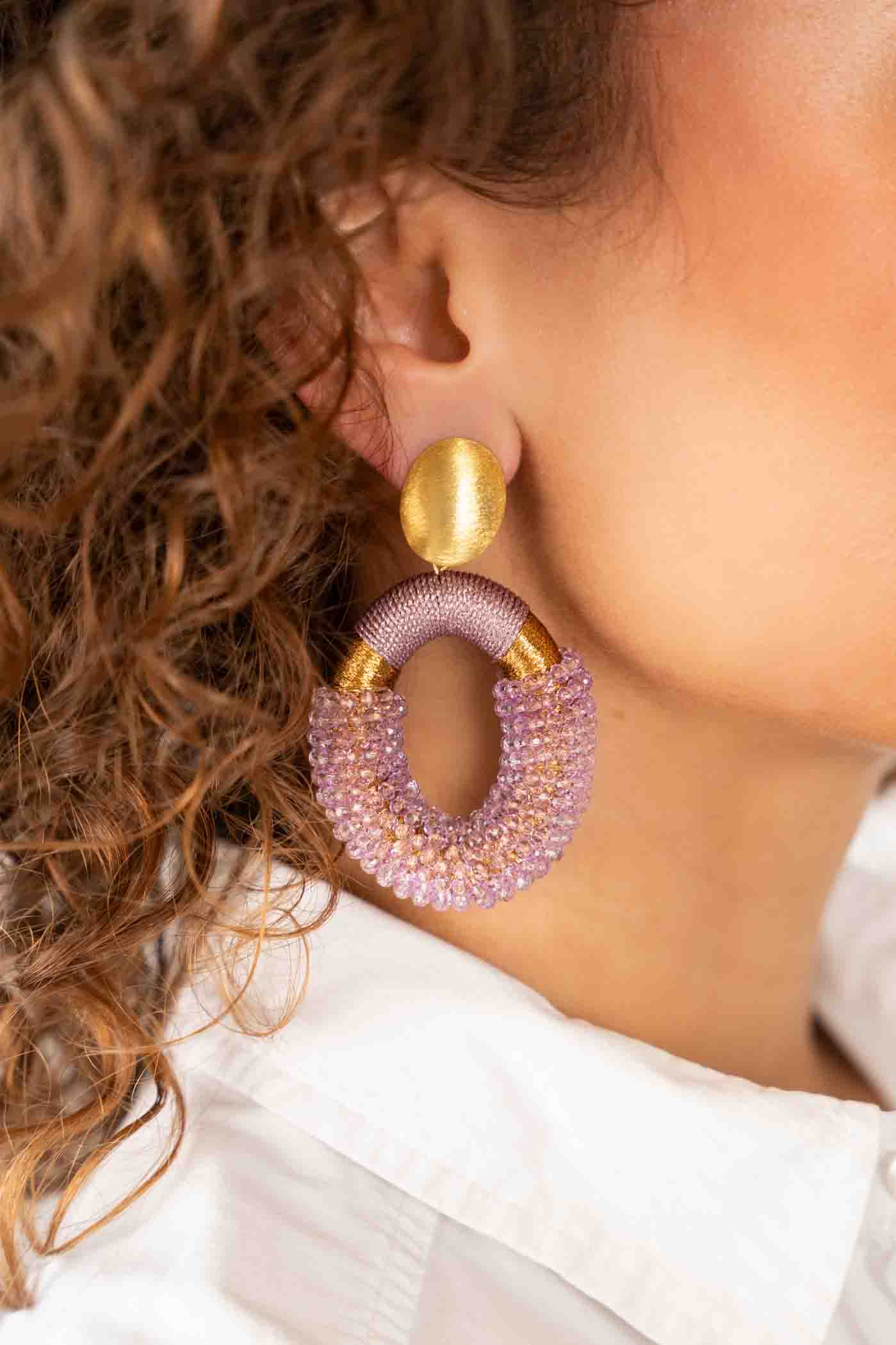 Lilac Earrings Yara Oval Llott-theme.productDescriptionPage.SEO.byTheBrand