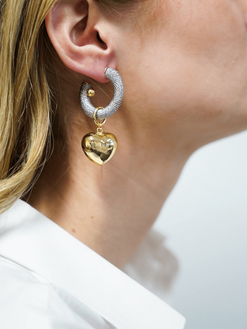 Silver Heart Earrings Creole Rifka S