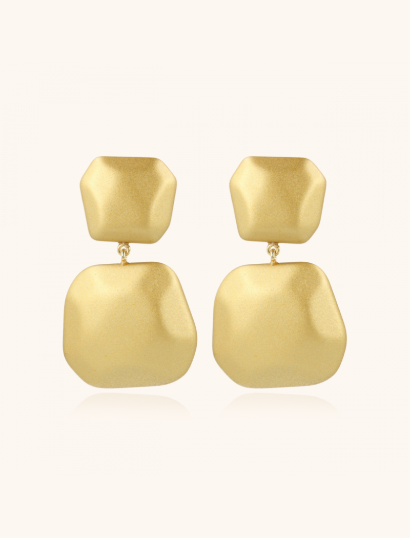 Gouden Oorbellen Lyra Statement Double