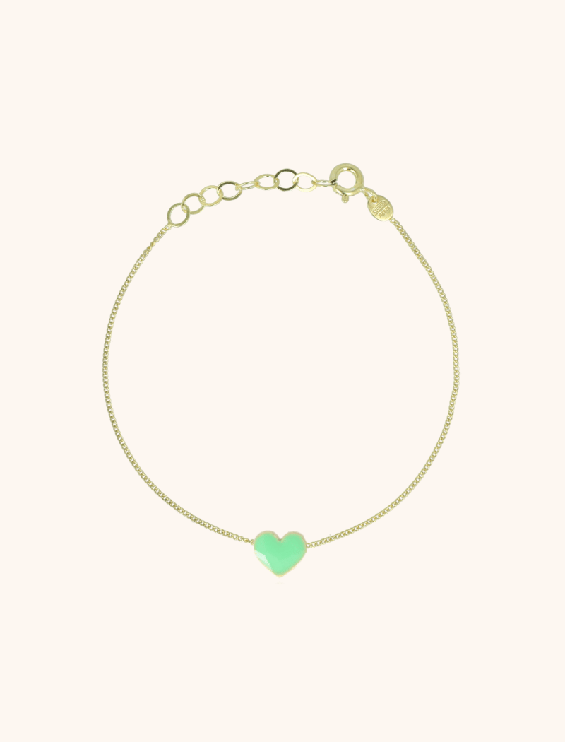 Symbol bracelet heart enamel green 