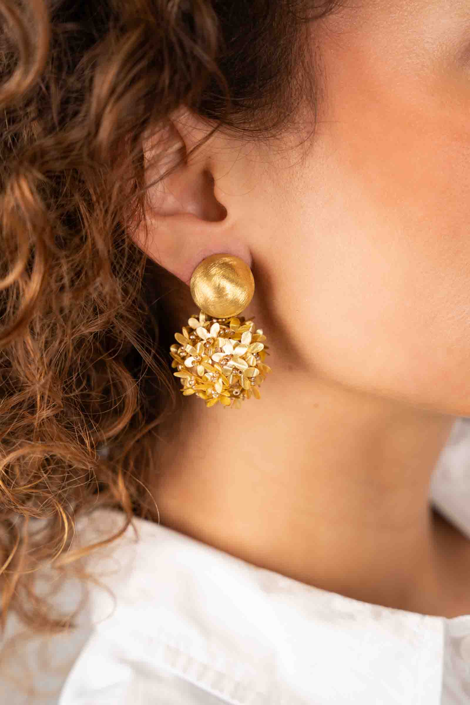 Buy Gold Star-light Earrings Online - Label Ritu Kumar India Store View