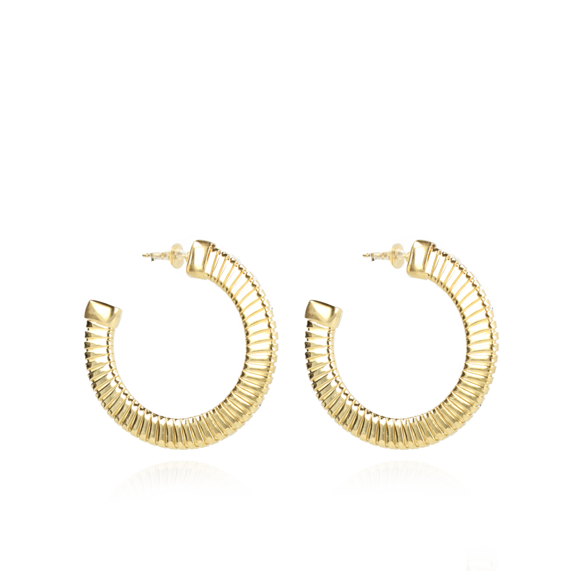 Gold earrings Striped Creole Scarlet