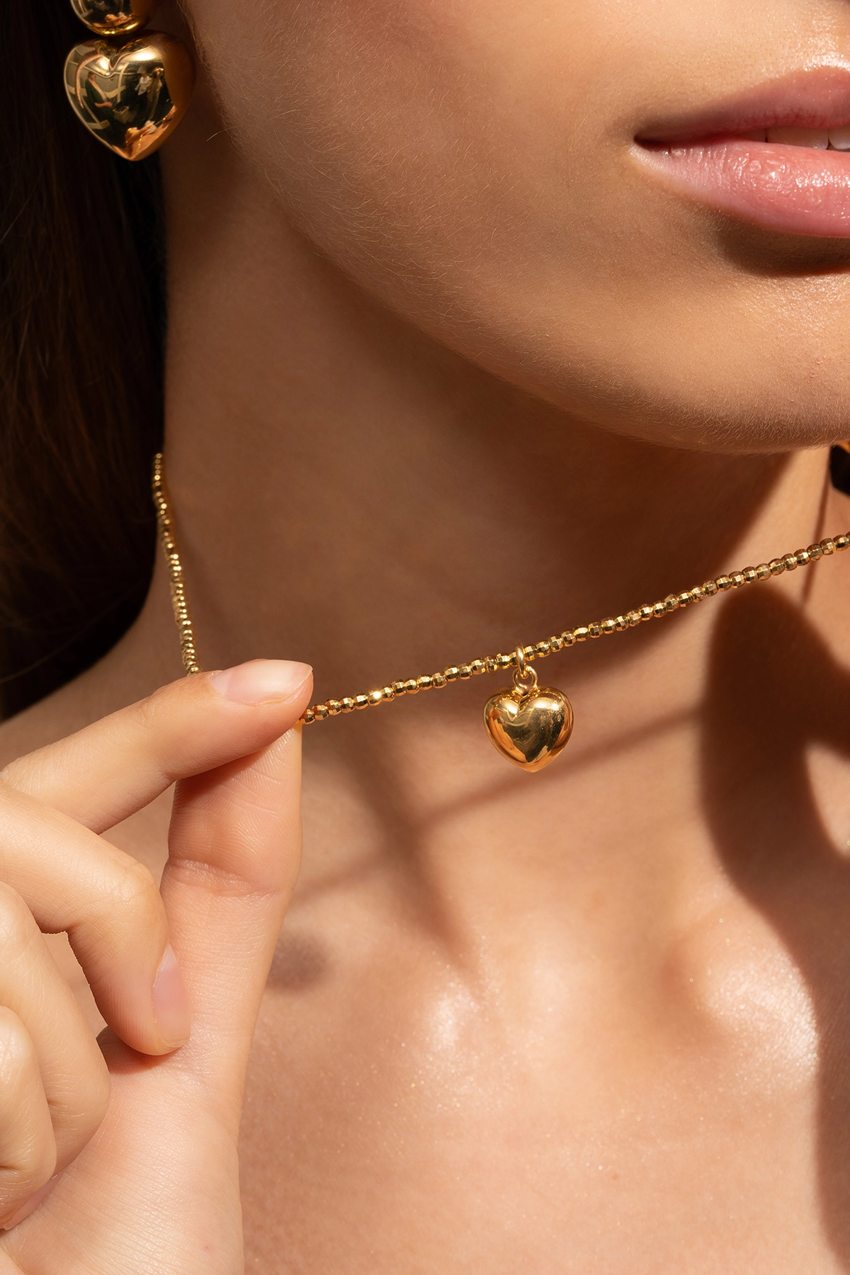 Gouden Disco Ketting Hart S 