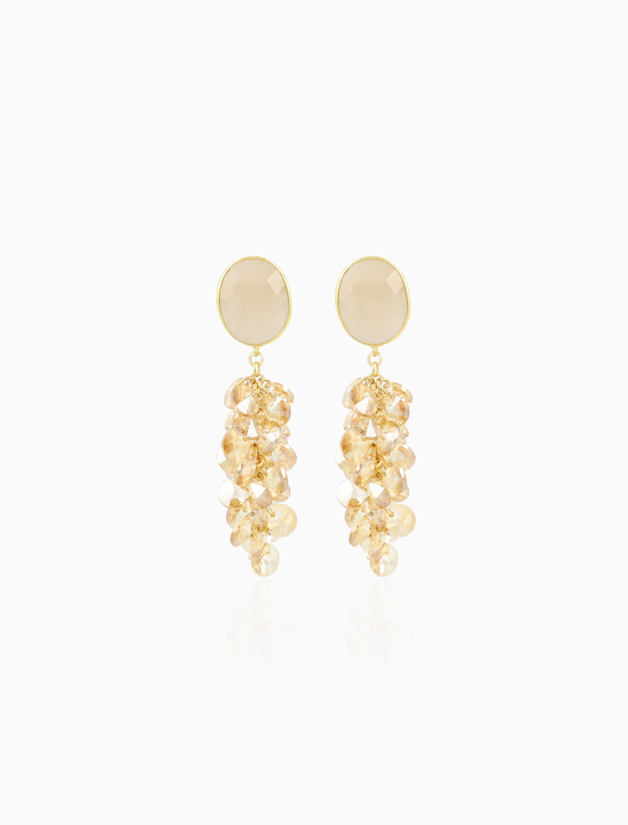Honey Gold Oorbellen Lonneke Cluster Sequins