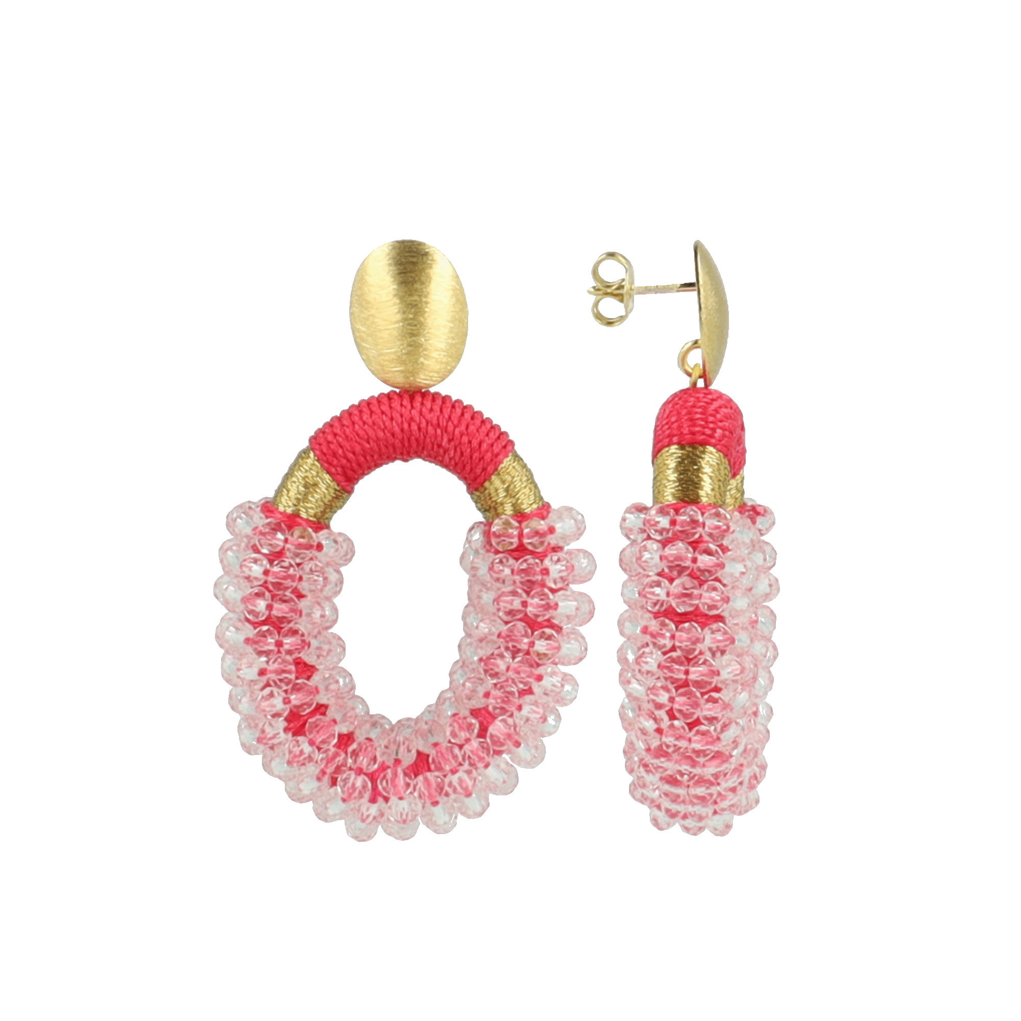 Pink Earrings Yara Oval L