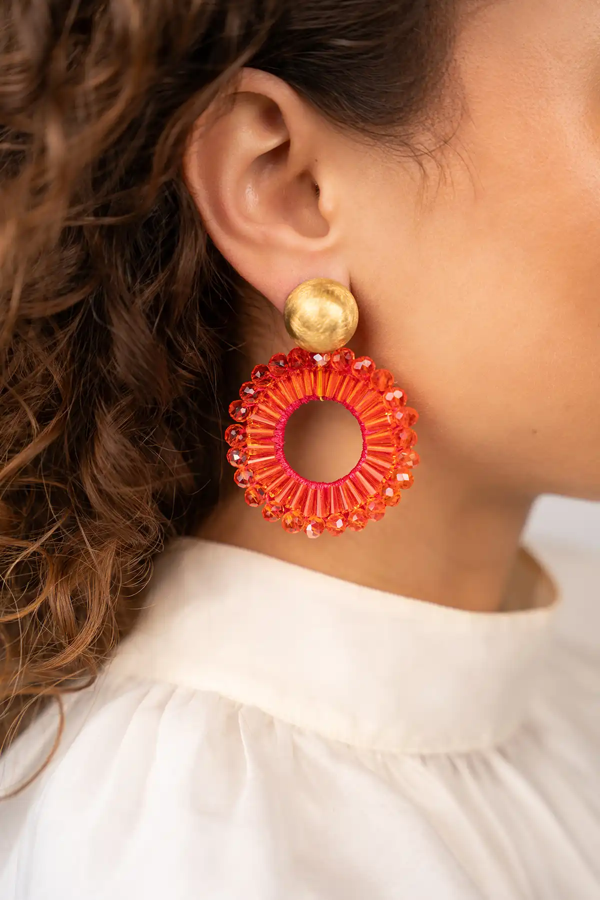 Orange Earrings Ann-Mary circle double L Lionlott-theme.productDescriptionPage.SEO.byTheBrand