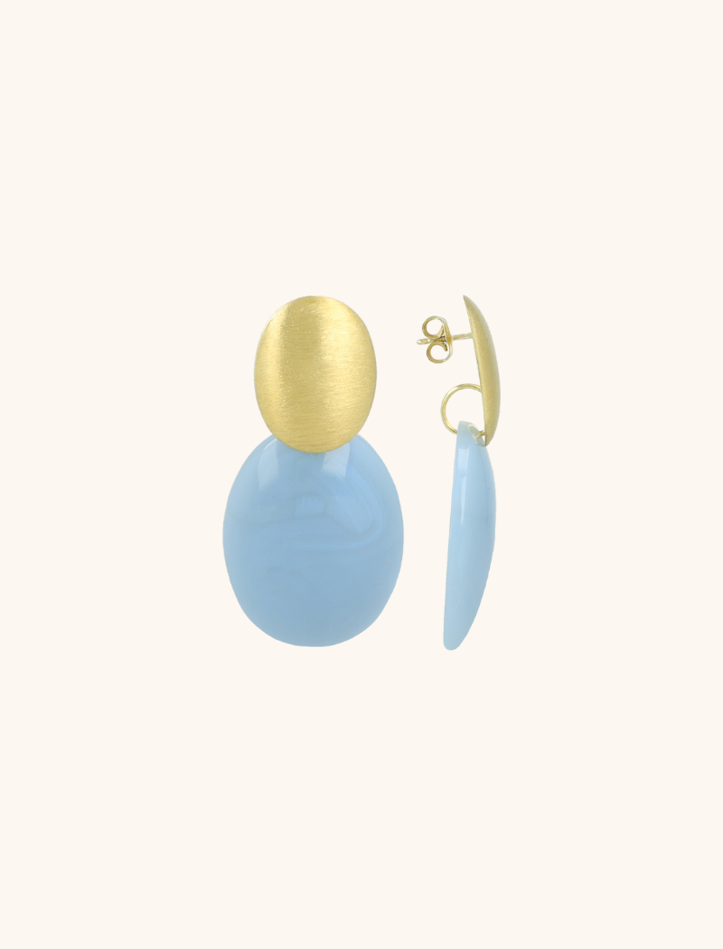 Blauwe Oorbellen Sirius Closed Bugle Oval S