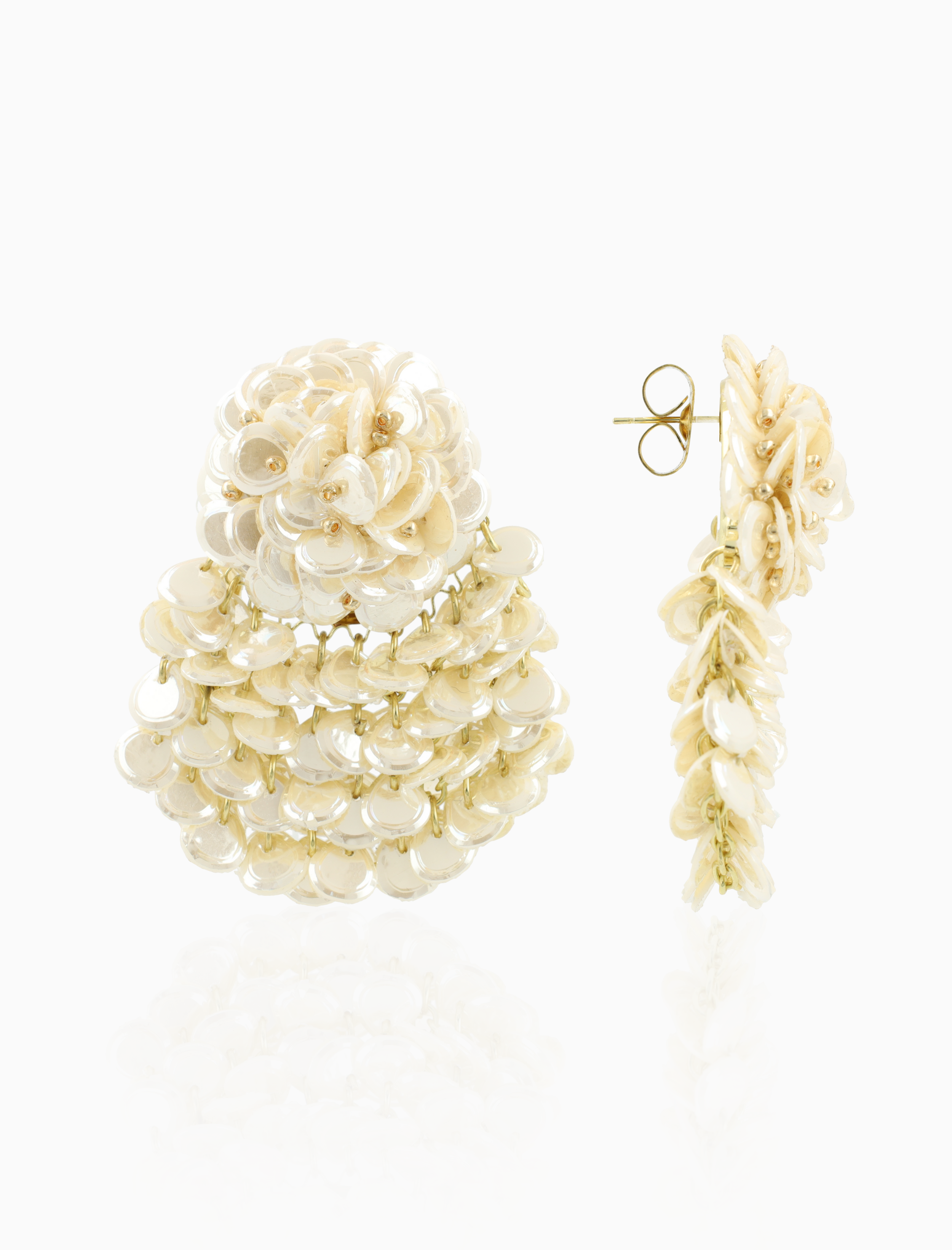 Pearl Beige Ohrringe Melody Fan Shaped Flower L