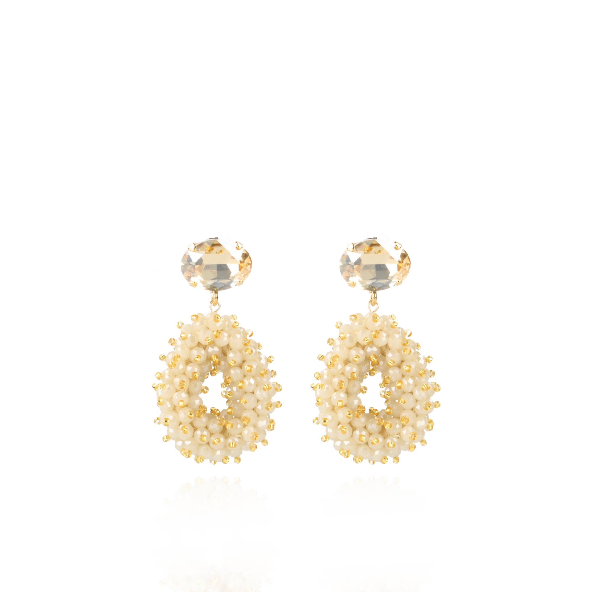 Nude Oorbellen Double Stones Strass Shadow Drop S
