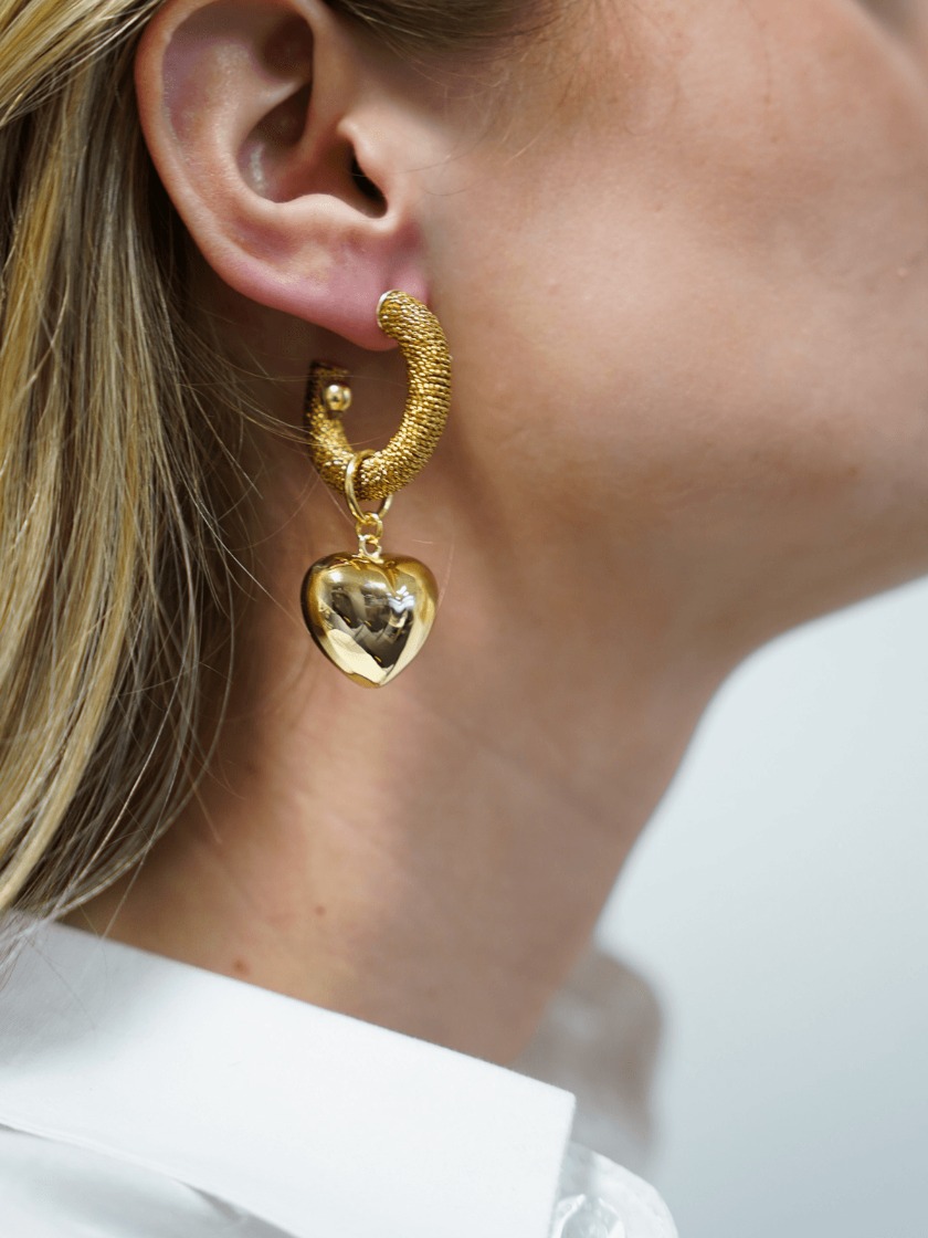 Gold Heart Earrings Creole Rifka S