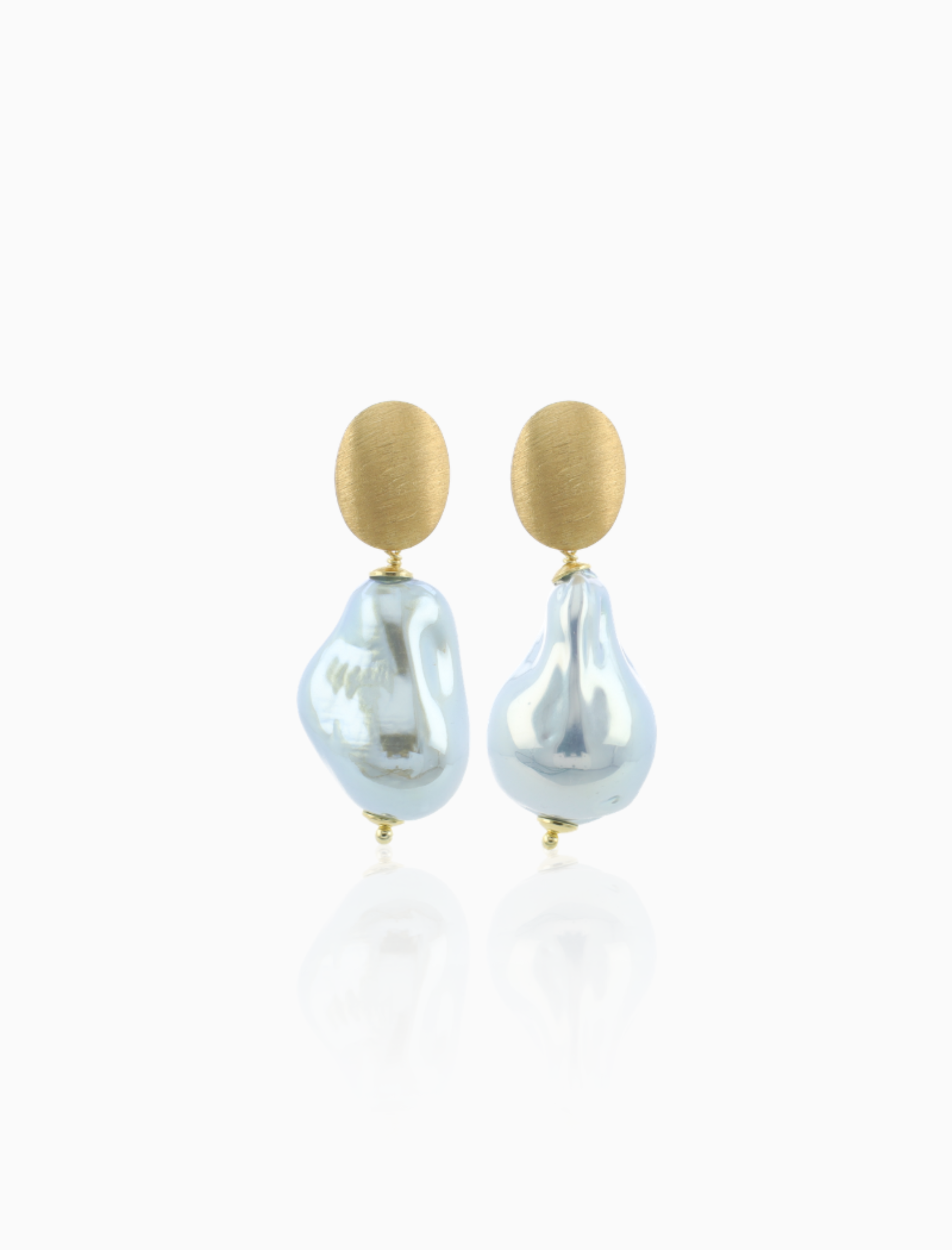 Soft Blue Earrings Crystal Pearl Look S