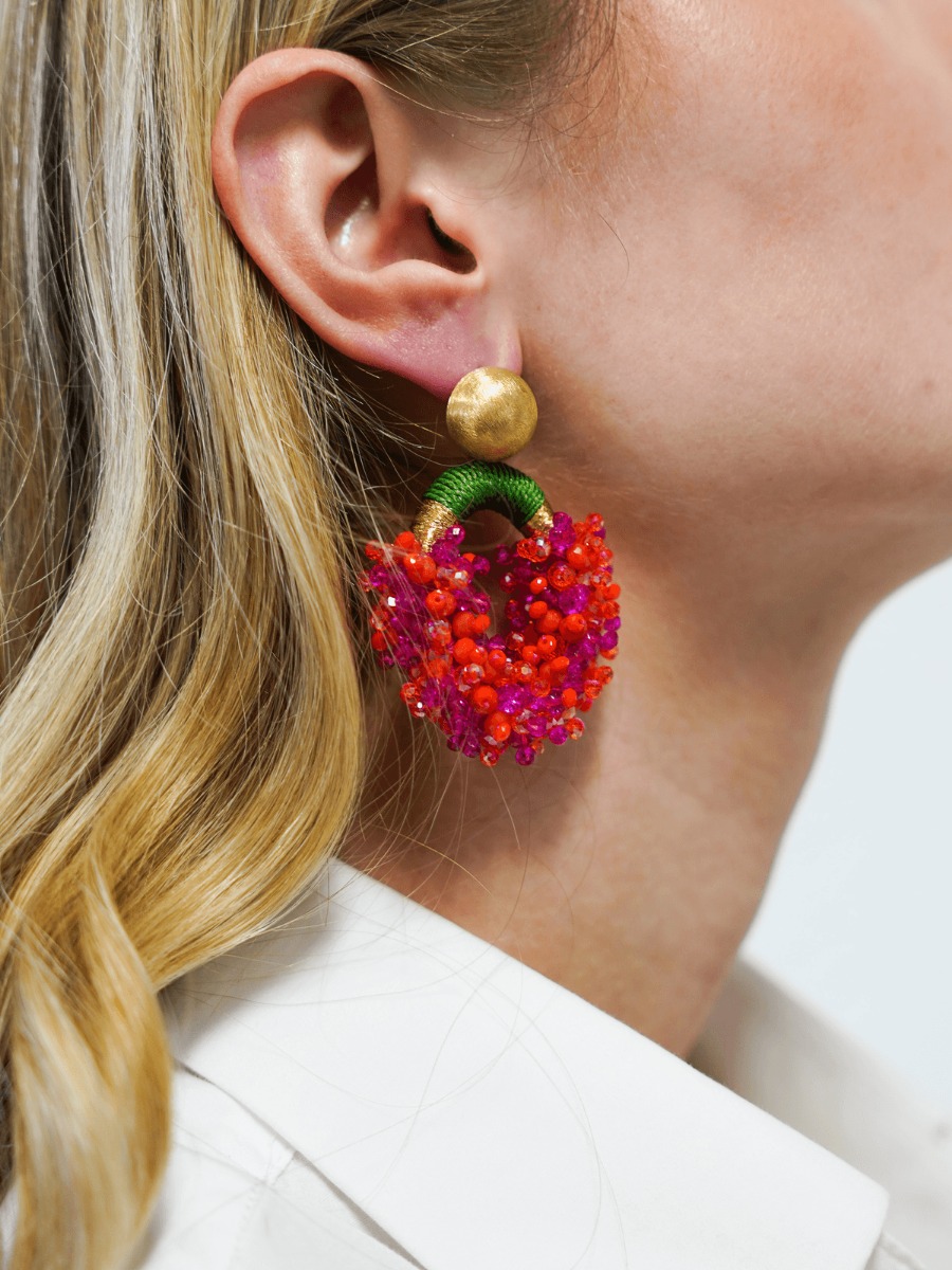 Tonal Fuchsia Earrings Yara Glassberry Oval M Double Stoneslott-theme.productDescriptionPage.SEO.byTheBrand