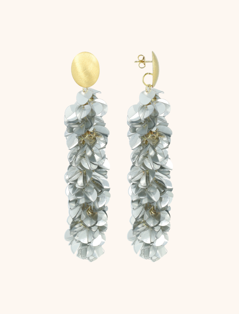 Silver Sequin Earrings Snake Llott-theme.productDescriptionPage.SEO.byTheBrand