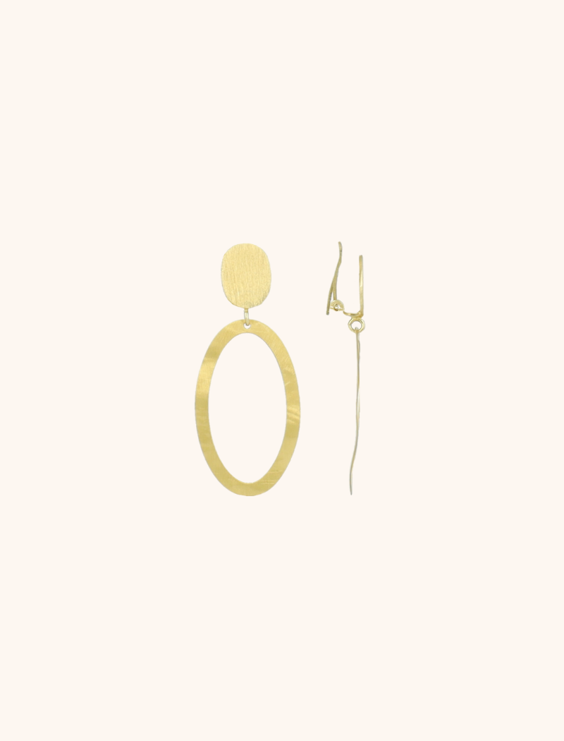 Classic Earrings Oval Hammerd S Clip 