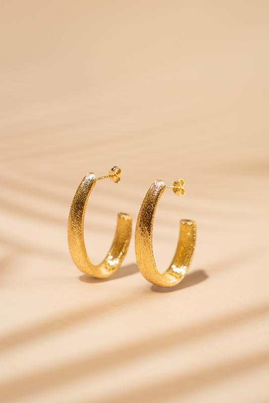 Gold-colored Earrings Oval Creole Deluxe M