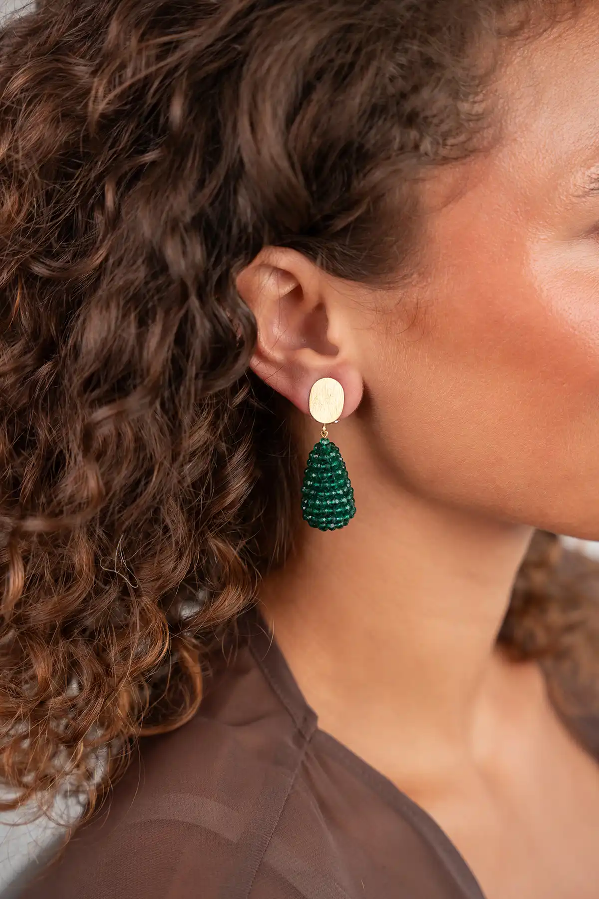 Groene Oorbellen Amy Cone S Clip