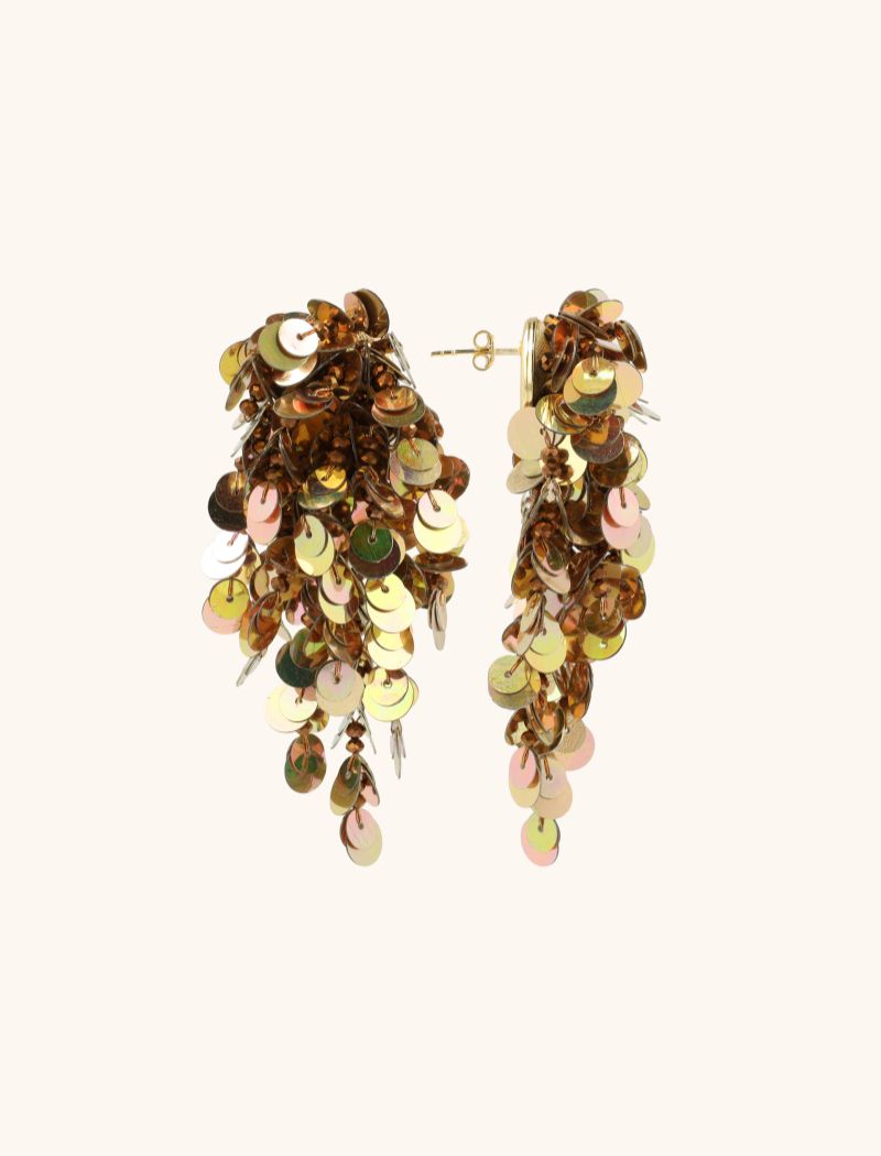 Koperen Oorbellen Annette Sequin Wild Waterfall Wide