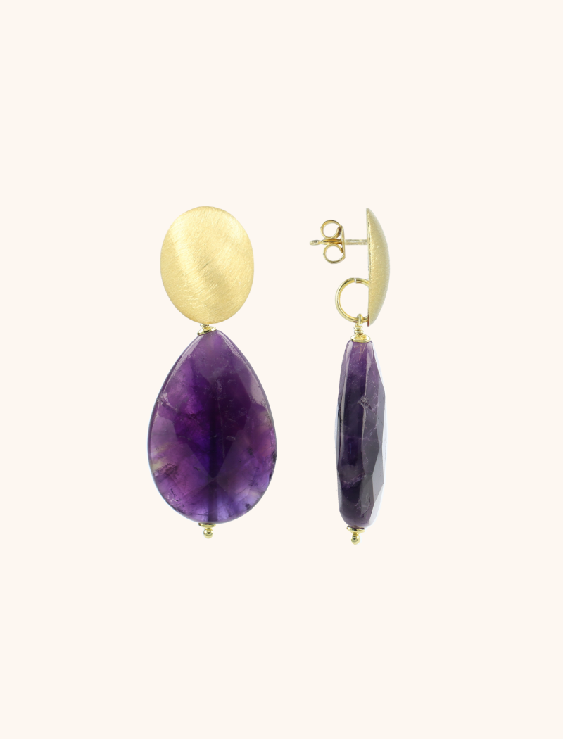 Amethyst Earrings Nore Drop L