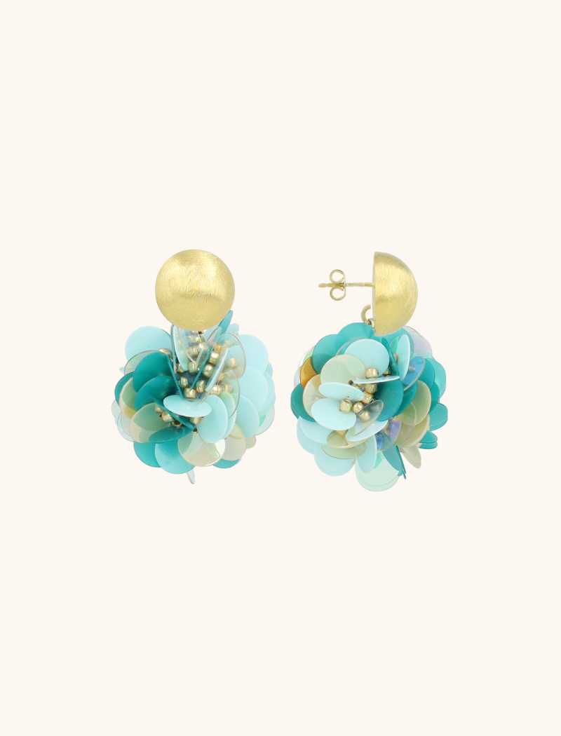 Blauwe Oorbellen Vlinder Sequin Globe S
