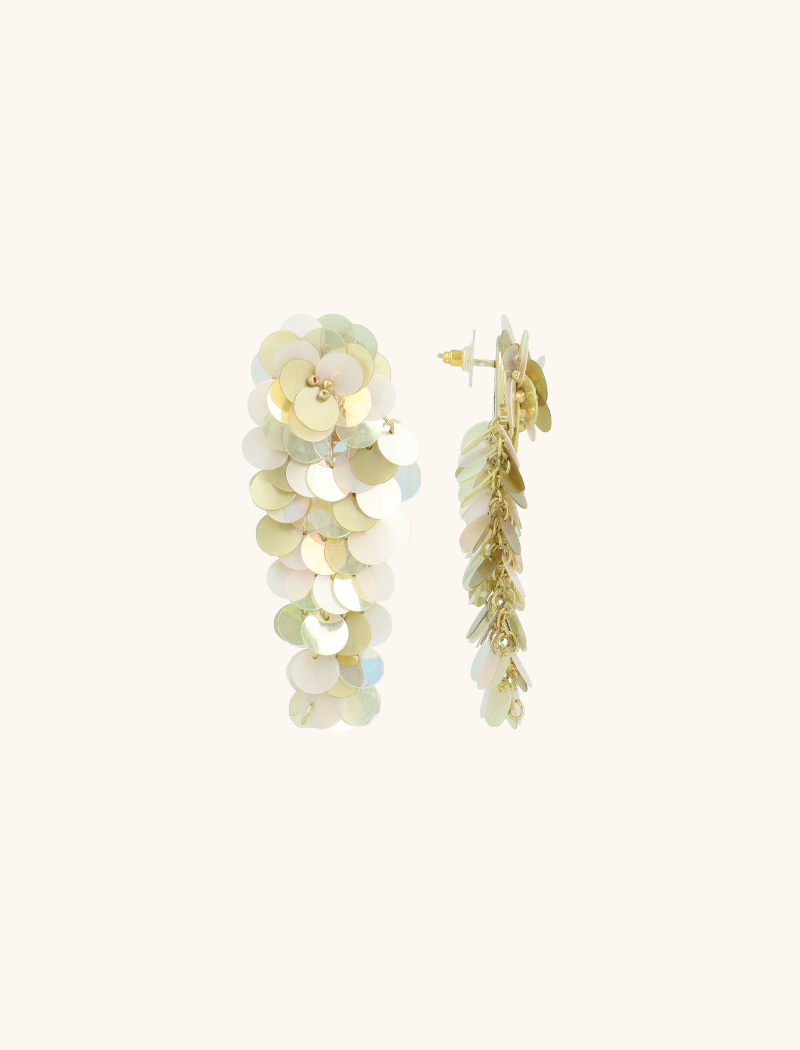 Holografisch/Gold Ohrringe Linde Sequin Waterfall L  