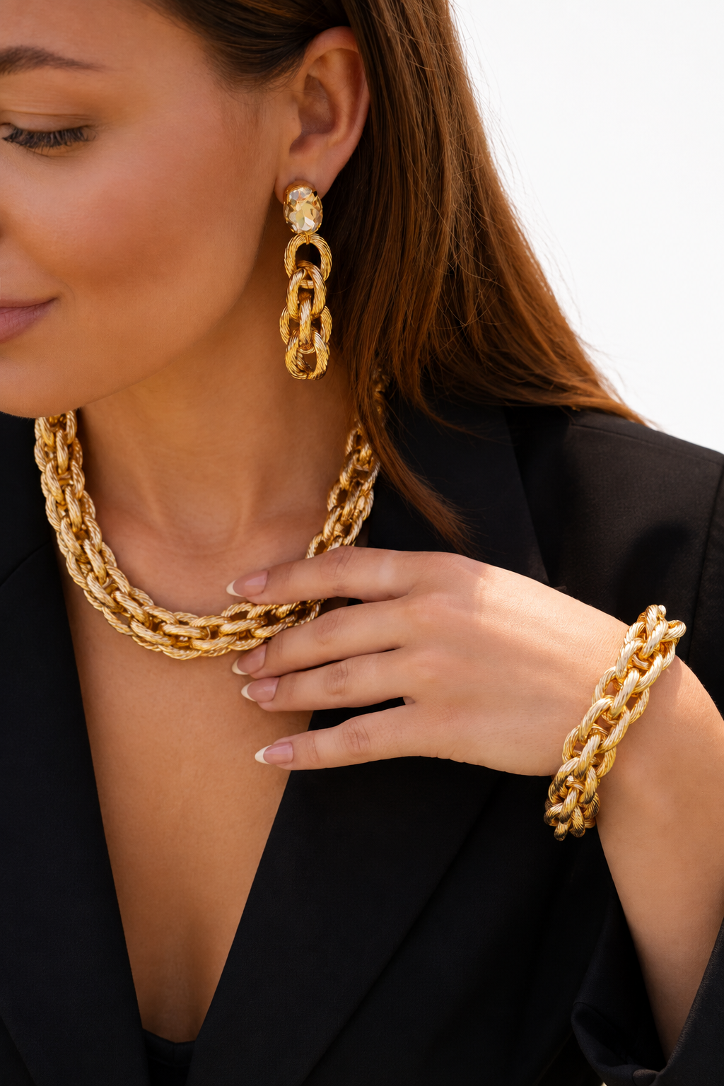 16.006 - gold colored soft gold triple rope large