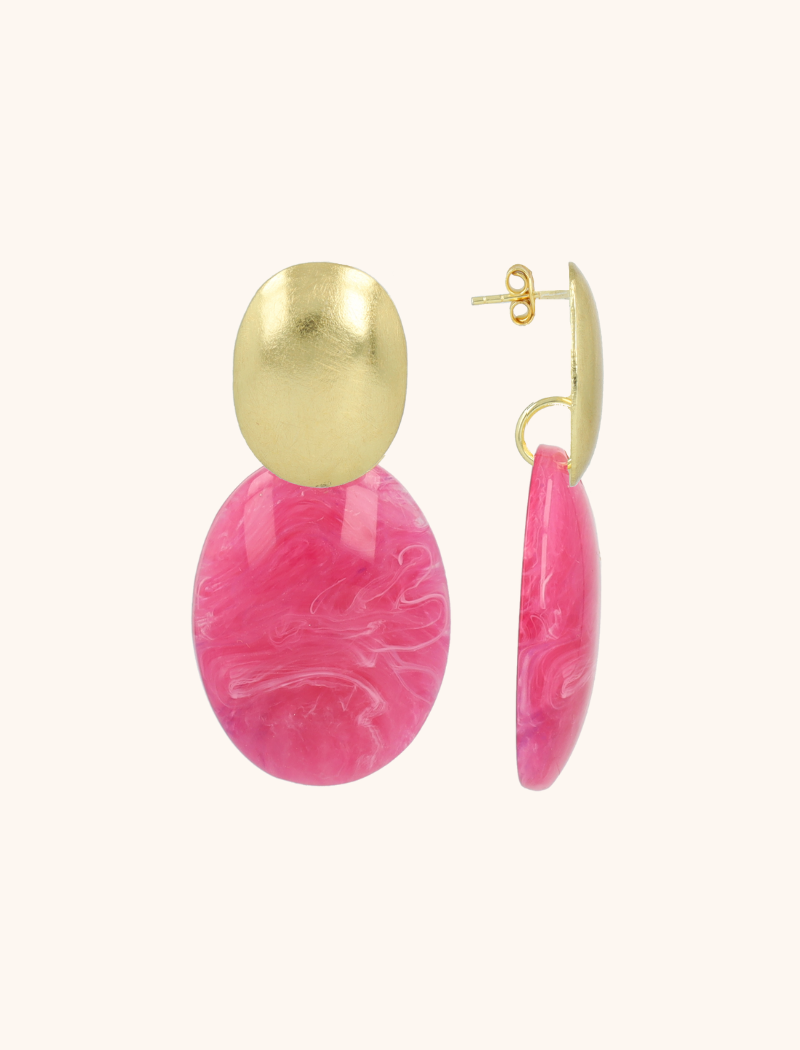 Fuchsia Oorbellen Sirius Closed Bugle Oval S