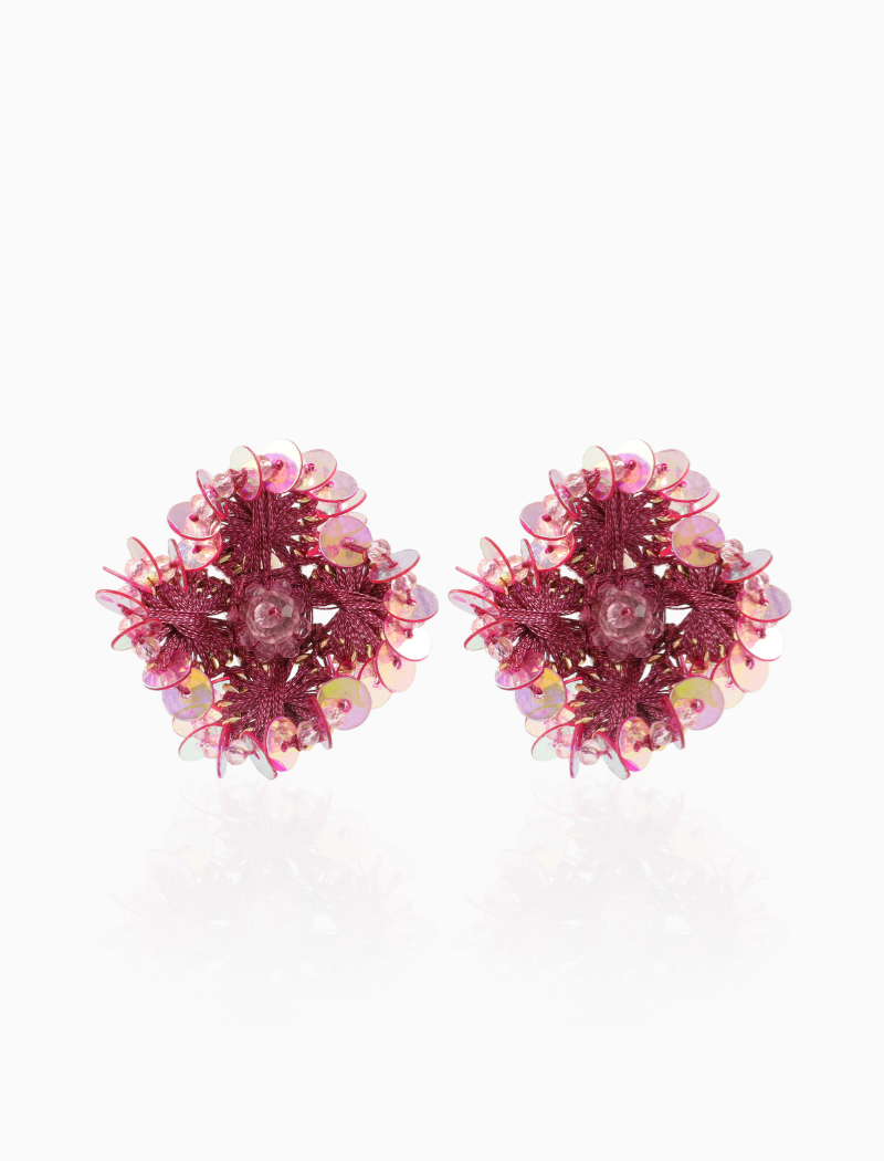 Rosa Ohrringe Flower Aster S