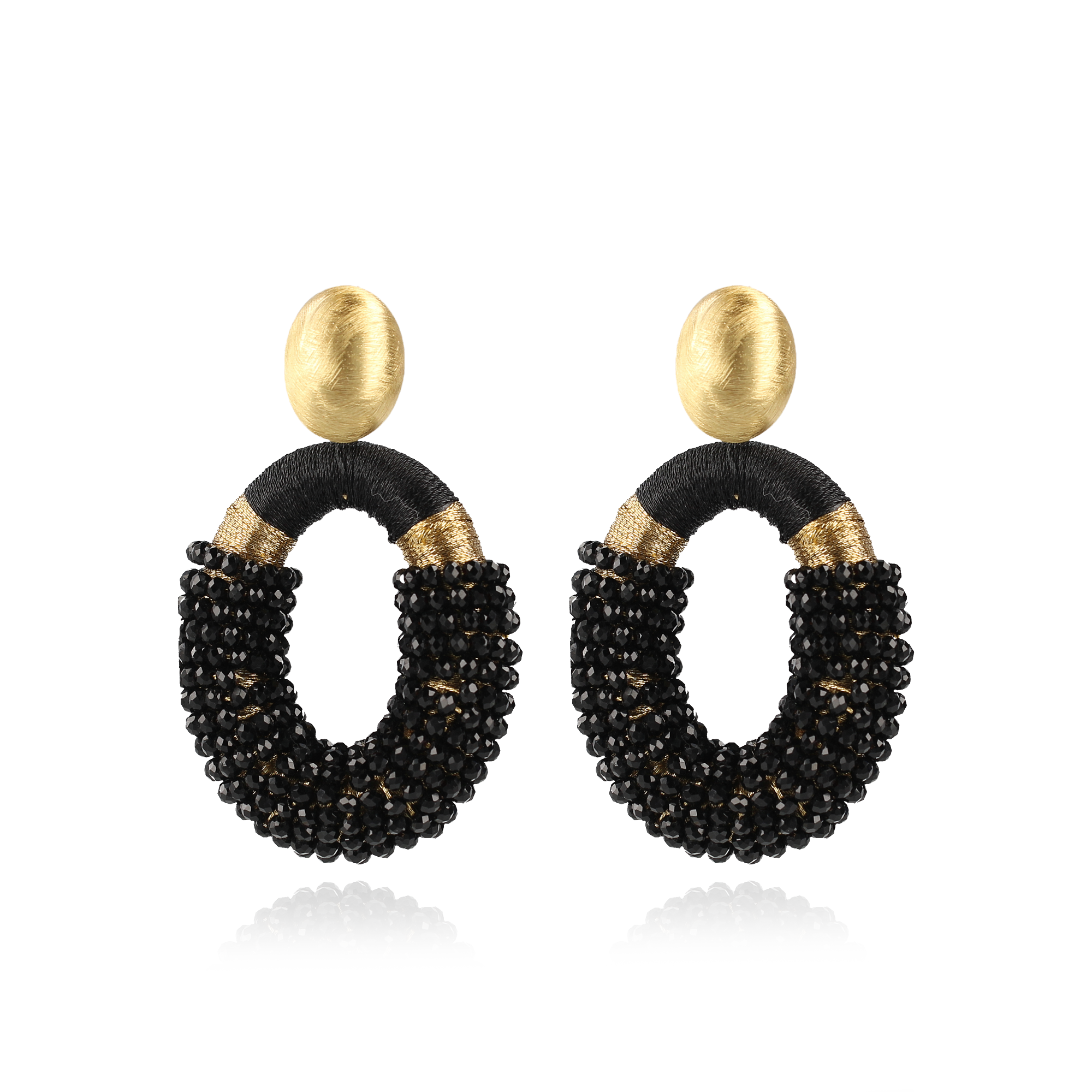 Black  oval earrings