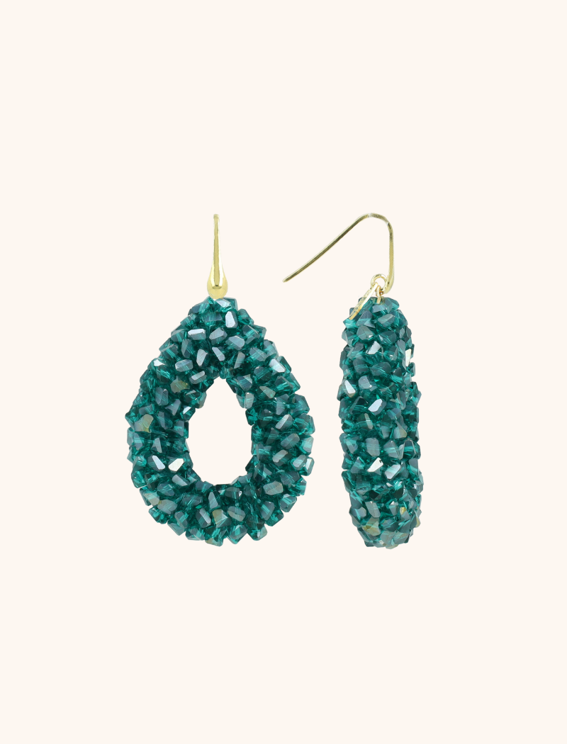 Groene Oorbellen Marieke Drop L Raw
