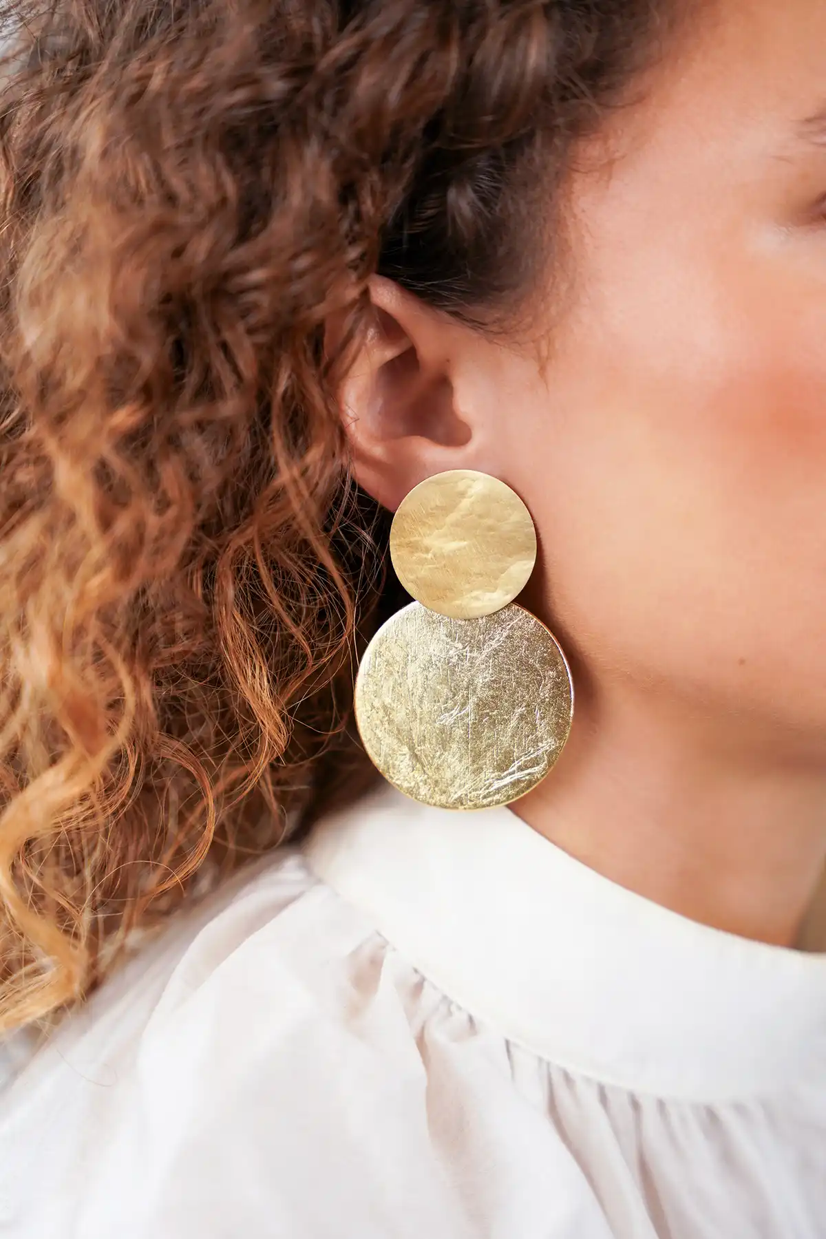 Gold Wooden Earrings Marlie Circle Mlott-theme.productDescriptionPage.SEO.byTheBrand