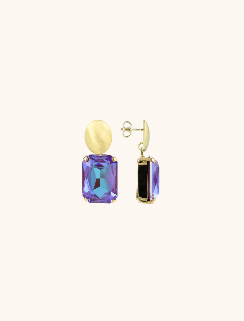 Purple/Blue Earrings Denise Rectangle M